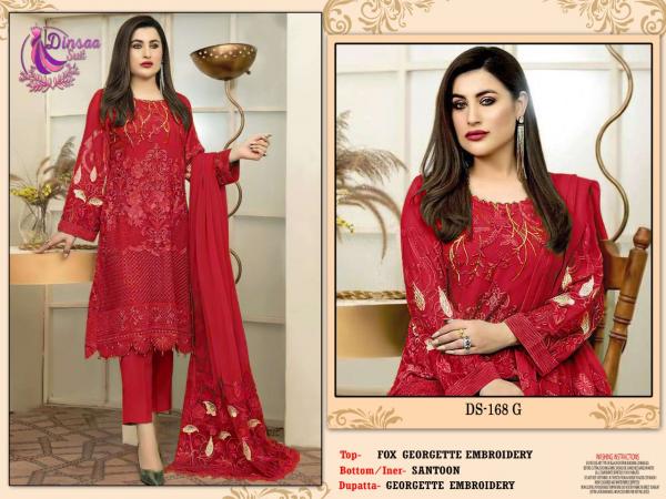 Dinsaa 168 New Colours Embroidered Pakistani Suit Collection